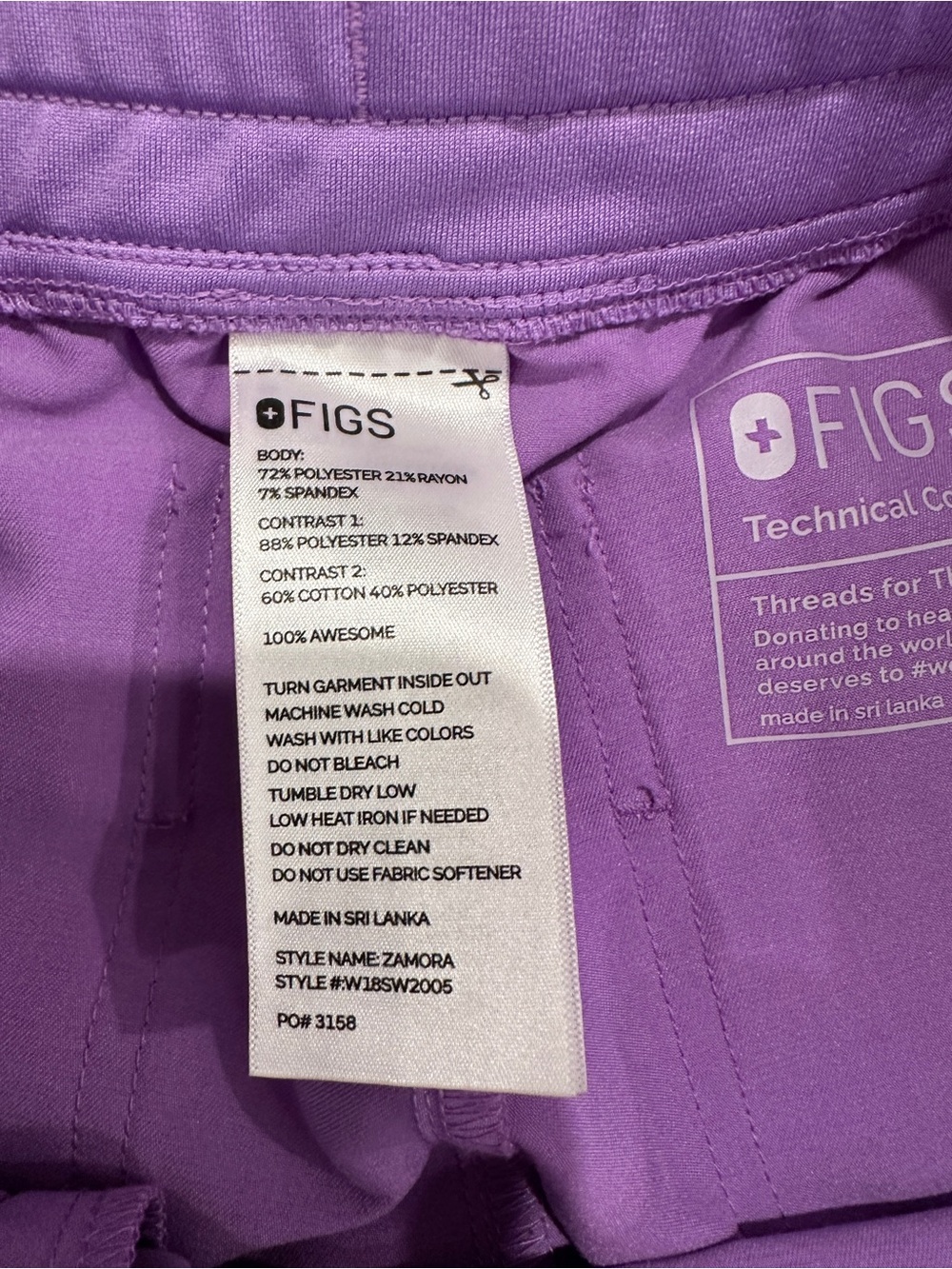 Figs Women’s Scrub Jogger in Lavender/purple - Picture 4 of 6